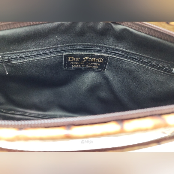 Due Fratelli Leather Shoulder Bag *Brown/Tan* EUC - Picture 15 of 16